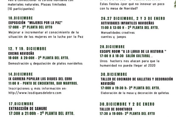 Programa de Actividades de Navidad 2020