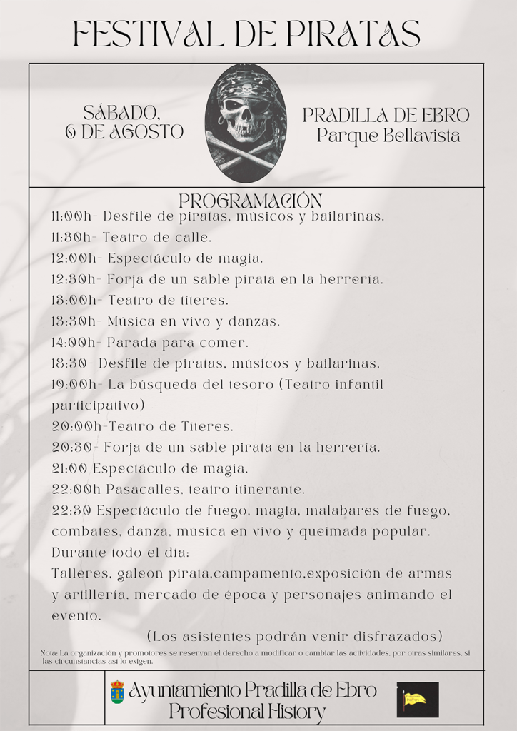 Todas las actividades del Festival Pirata de Pradilla de Ebro