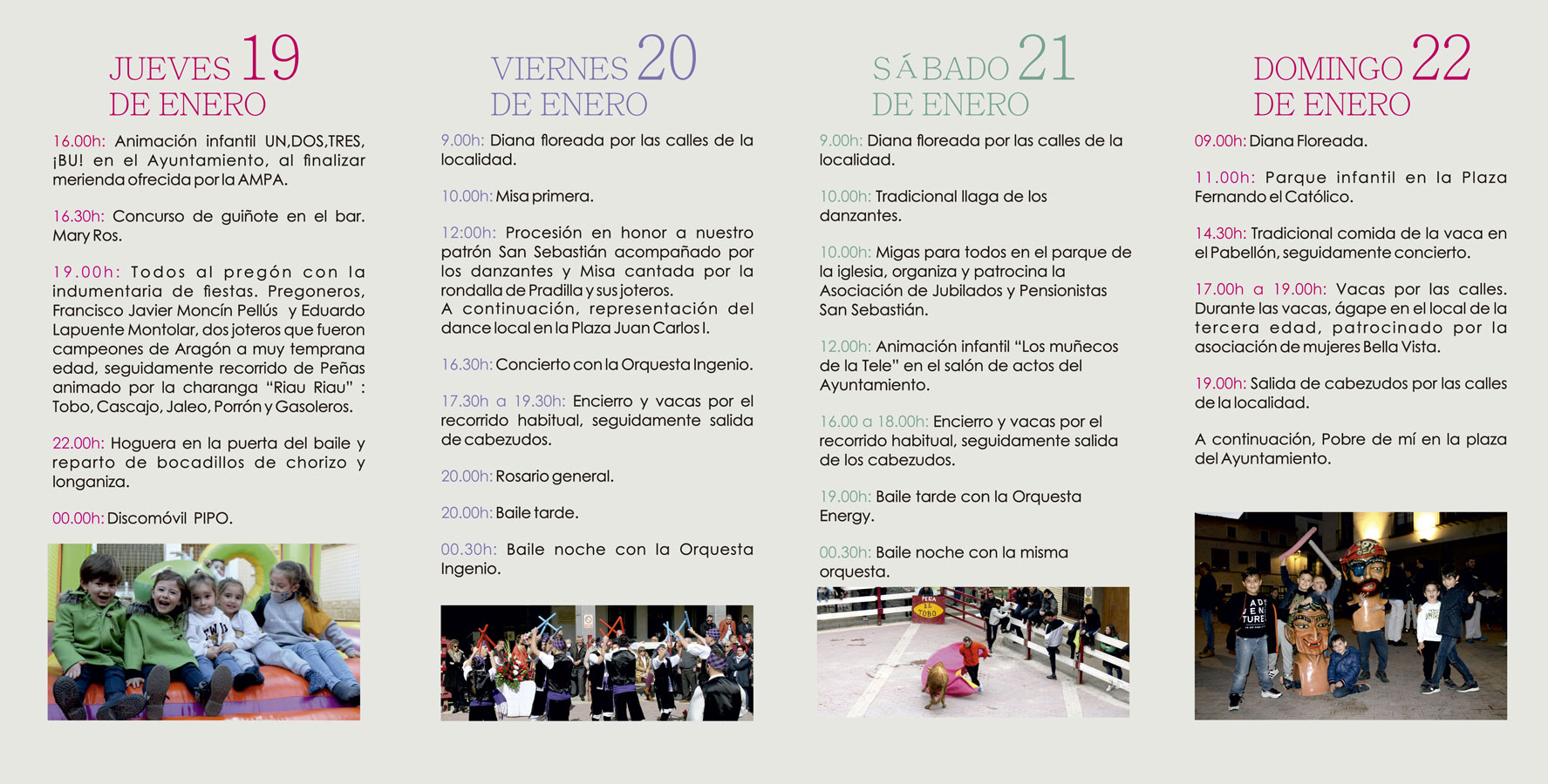 Programa de Fiestas en honor a San Sebastián