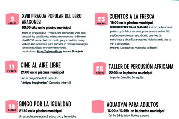 programación de verano en julio