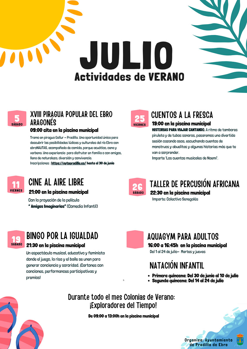 programación de verano en julio