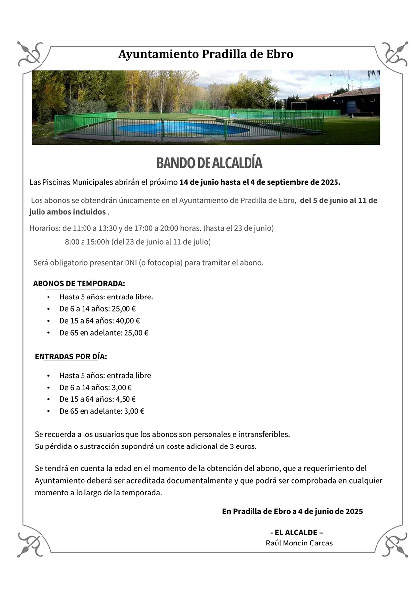 Apertura de las piscinas municipales